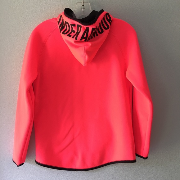 Under Armor hoodie neon orange youth hoodie - Picture 2 of 6
